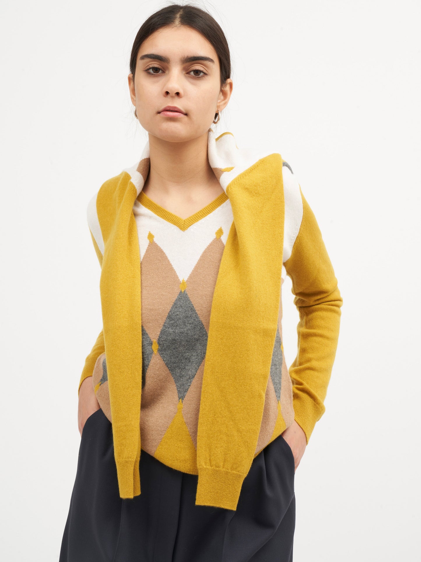Scollo V Rombi 100% Cashmere