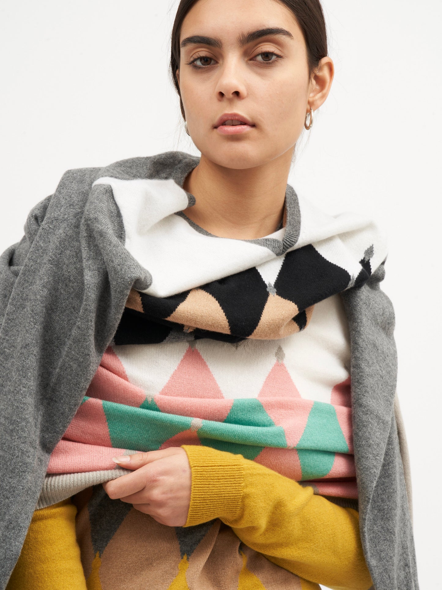 Scollo V Rombi 100% Cashmere