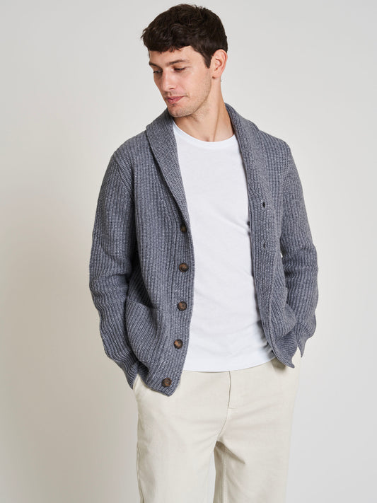 Cardigan a coste con bottoni