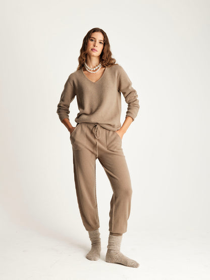 Pantalone in maglia fondo stretto Lana e Cashmere