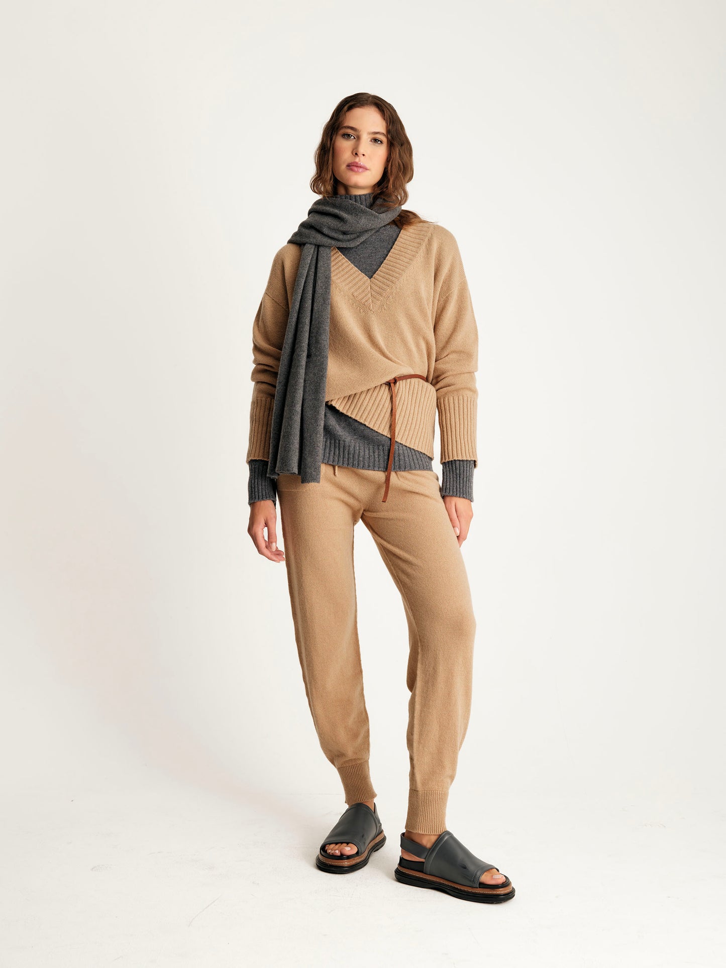 Pantalone in maglia fondo stretto Lana e Cashmere