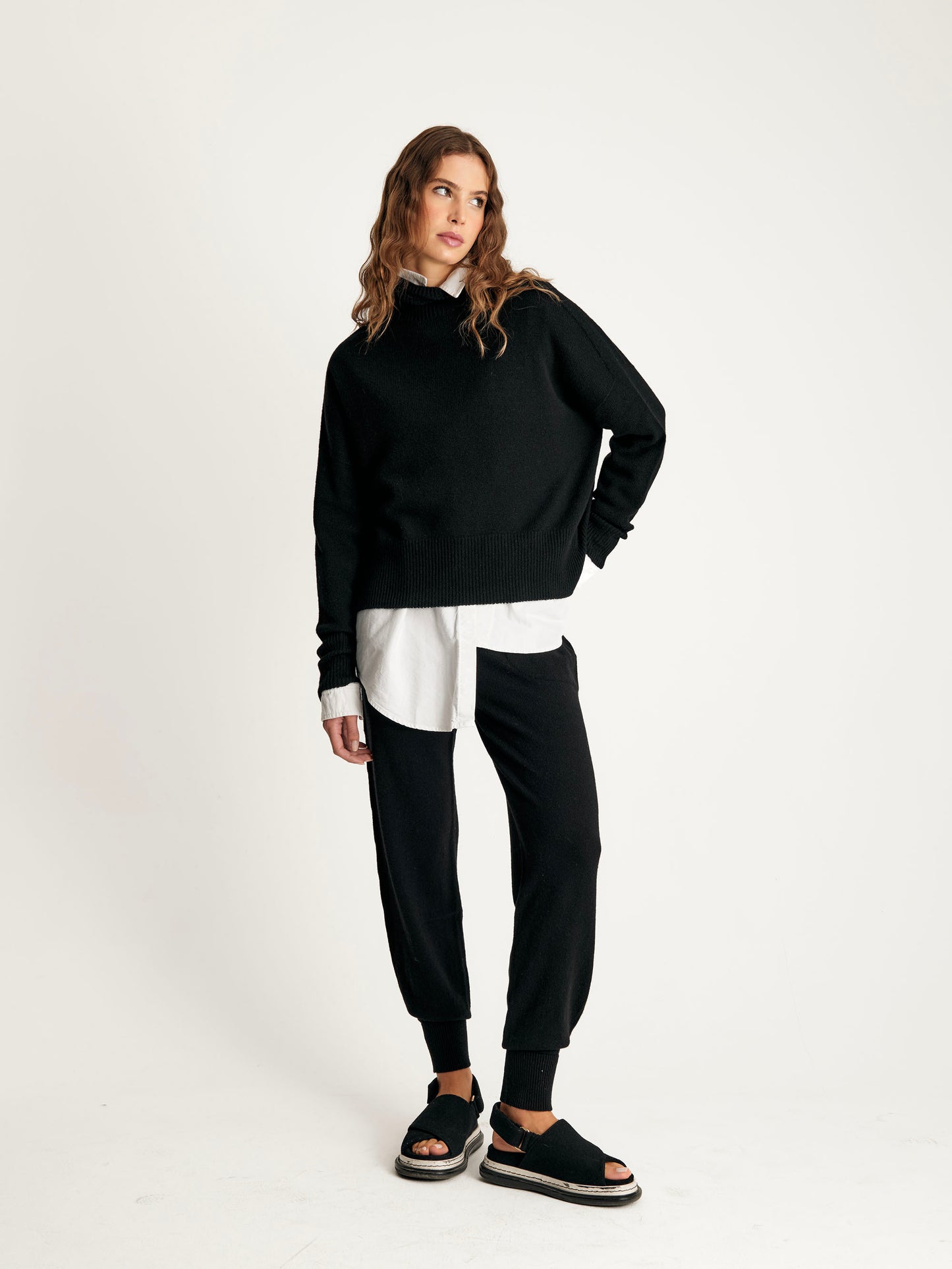 Pantalone in maglia fondo stretto Lana e Cashmere