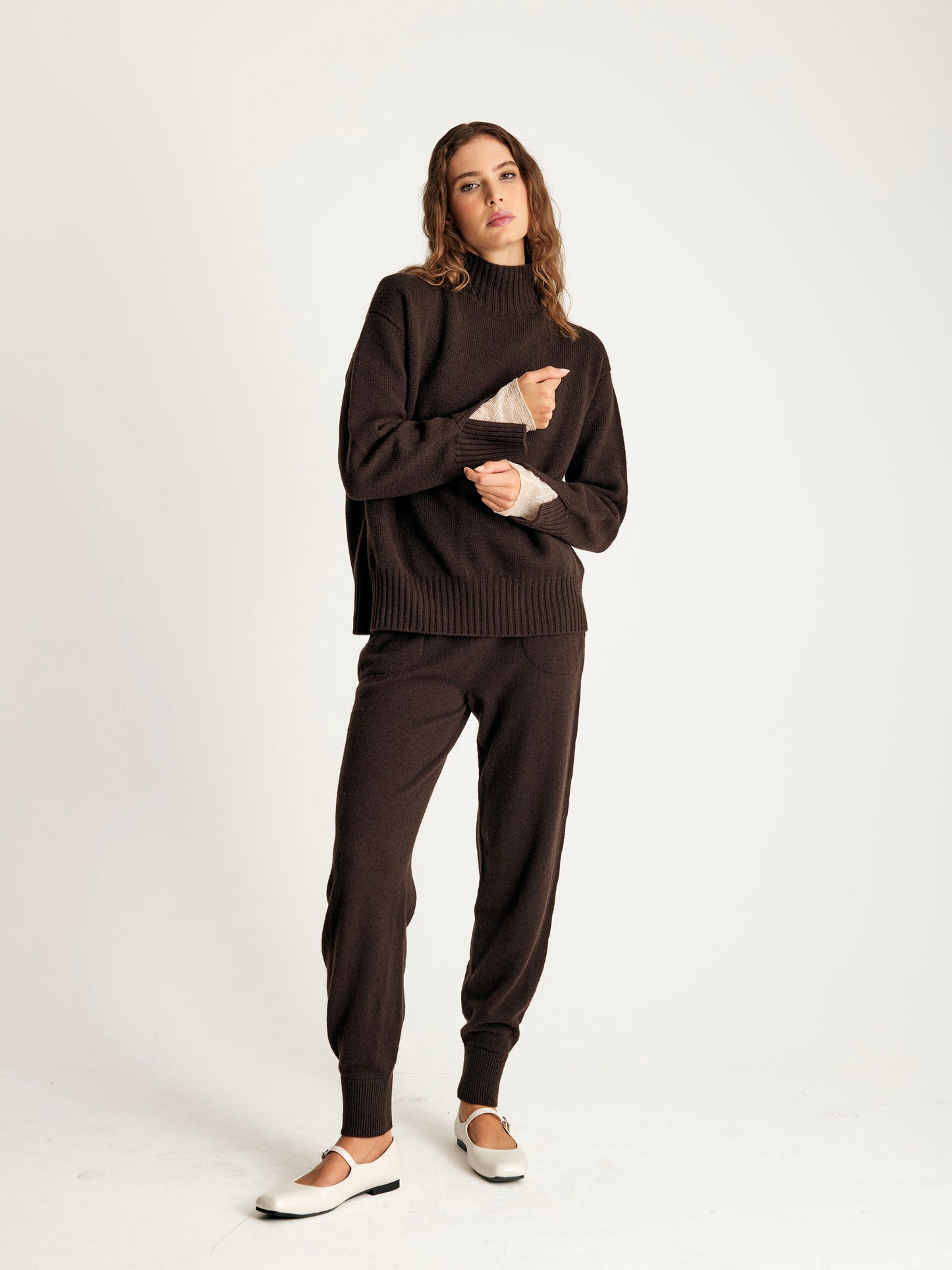 Pantalone in maglia fondo stretto Lana e Cashmere